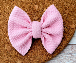 Light Pink Baby Solid Fabric Bow