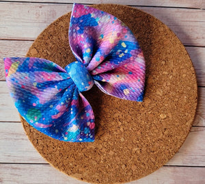 Watercolor Splatter Fabric Bow