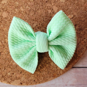 Light Sage Baby Solid Fabric Bow