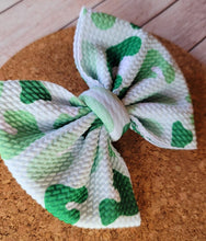 Load image into Gallery viewer, Green Cheetah Fabric Bow
