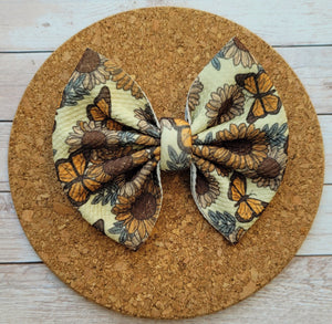 Monarch Butterflies Fabric Bow
