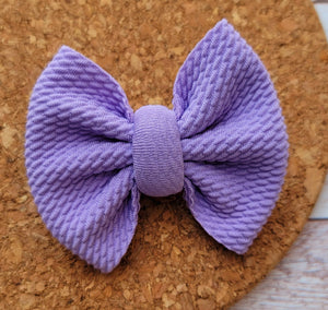 Light Purple Baby Solid Fabric Bow