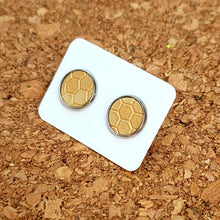 Load image into Gallery viewer, Honeycomb Shimmer Vegan Leather Medium Earring Studs
