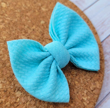 Load image into Gallery viewer, Light Turquoise Baby Solid Fabric Bow
