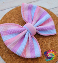 Load image into Gallery viewer, Pastel Stripes Fabric Bow

