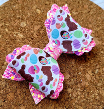 Load image into Gallery viewer, Easter Candy Glitter Layered Coco Leatherette Bow
