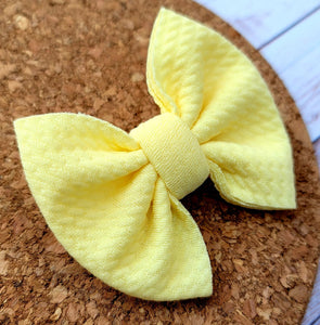 Banana Yellow Baby Solid Fabric Bow