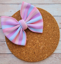 Load image into Gallery viewer, Pastel Stripes Fabric Bow
