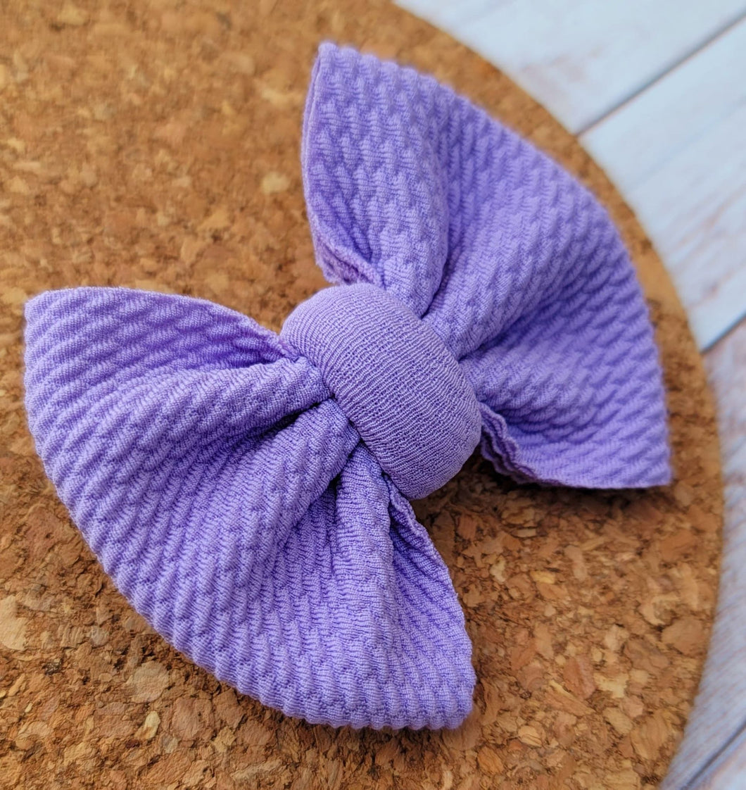 Light Purple Baby Solid Fabric Bow