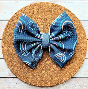 Boho Rainbows Fabric Bow