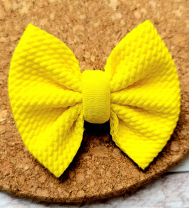 Sunshine Yellow BABY Size Solid Fabric Bow