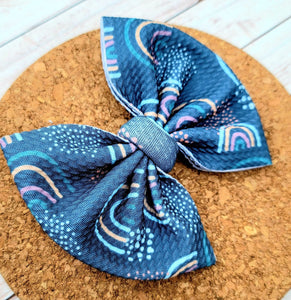 Boho Rainbows Fabric Bow