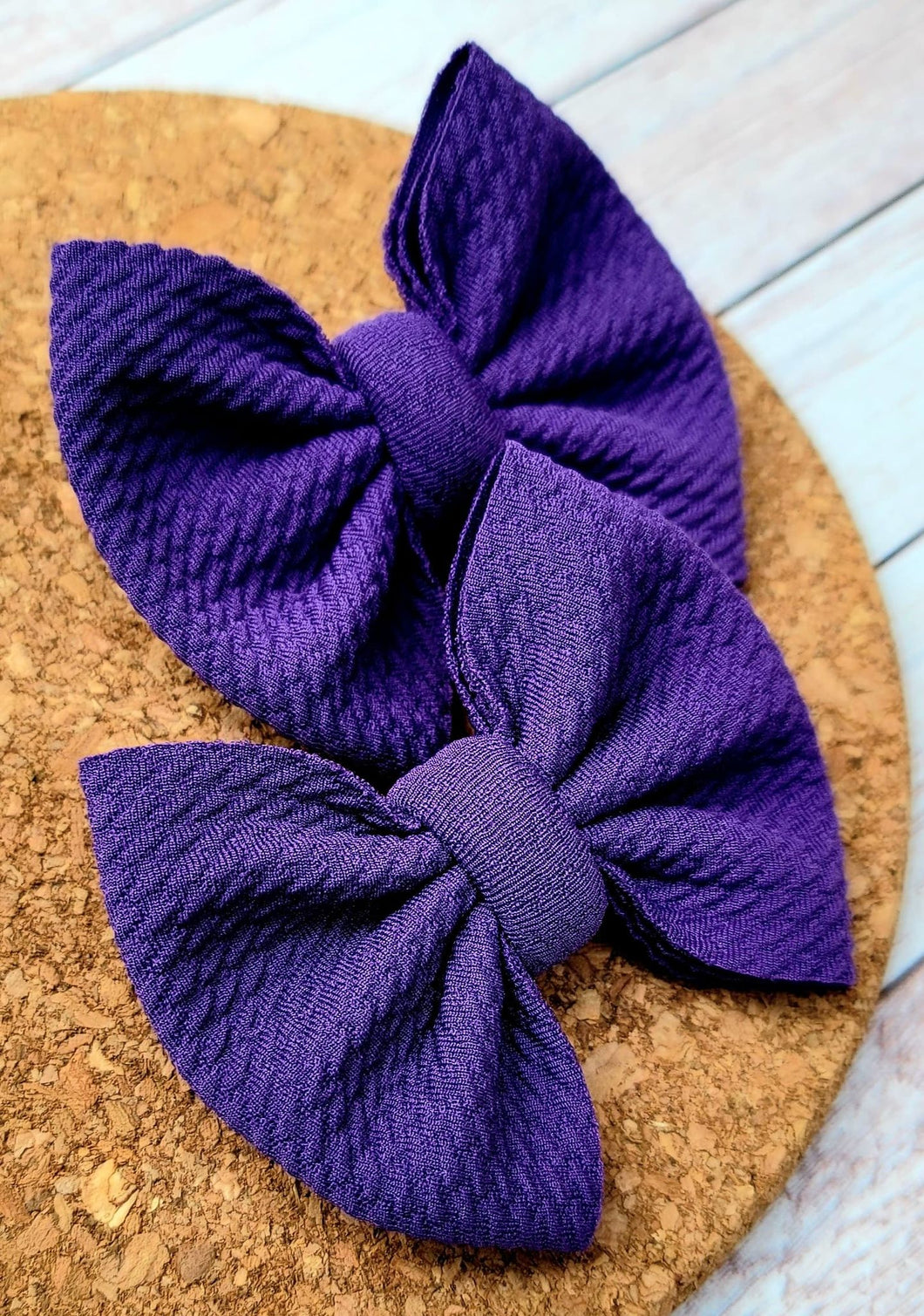 Purple Piggies Fabric Bows