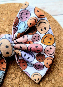 Smiley Faces Fabric Bow