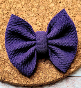 Purple BABY Size Solid Fabric Bow