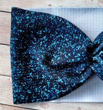 Load image into Gallery viewer, Teal/Black Faux Glitter Mama Wide Headband

