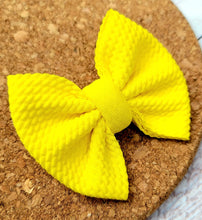 Load image into Gallery viewer, Sunshine Yellow BABY Size Solid Fabric Bow
