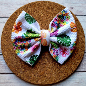 Pineapple Flowers Fabric Bow