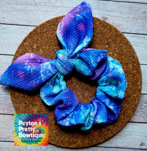 Ocean Tie Dye Bow Scrunchie