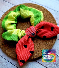 Load image into Gallery viewer, Watermelon Split Bow Scrunchie
