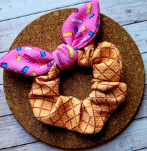 Load image into Gallery viewer, Sprinkles Ice Cream Cone Bow Scrunchie
