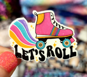 Let's Roll Rollerskates MINI MATTE Vinyl Sticker
