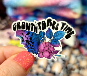 Growth Takes Time Butterfly MINI MATTE Vinyl Sticker