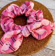 Load image into Gallery viewer, Flamingos Bow Scrunchie
