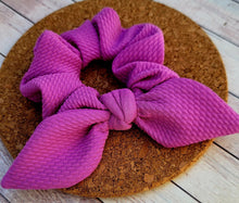 Load image into Gallery viewer, Neon Purple Bow Scrunchie
