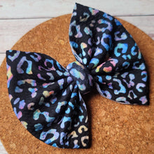 Load image into Gallery viewer, Iridescent Cheetah Fabric Bow
