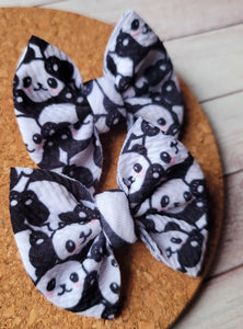 Pandas Piggies Fabric Bows