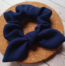 Load image into Gallery viewer, Navy Blue Bow Scrunchie
