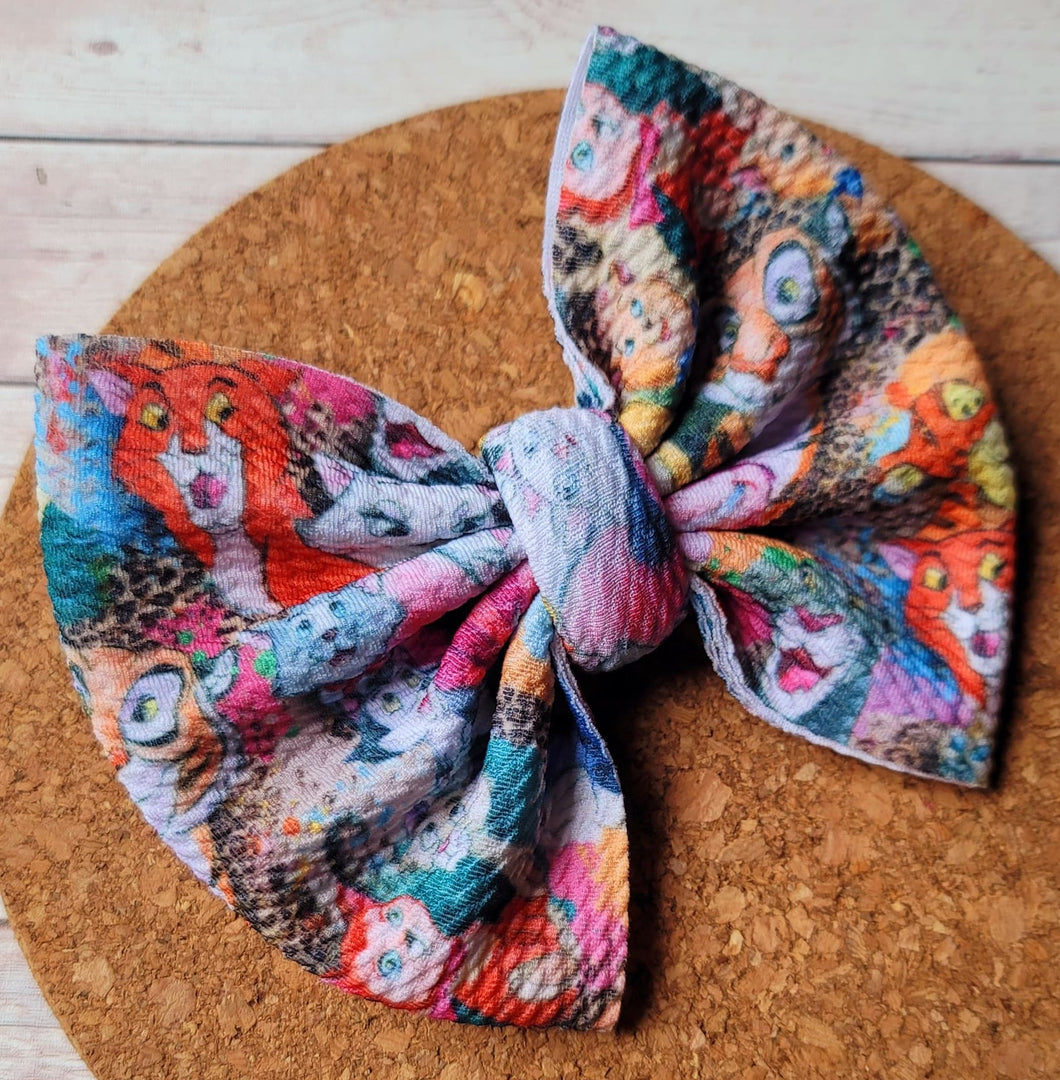 Cats Fabric Bow