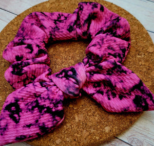 Pink Stone Bow Scrunchie