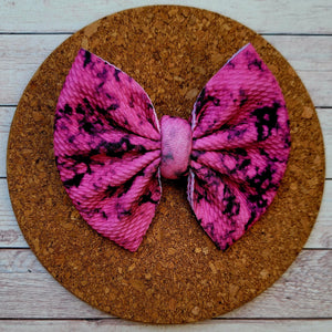 Pink Stone Fabric Bow