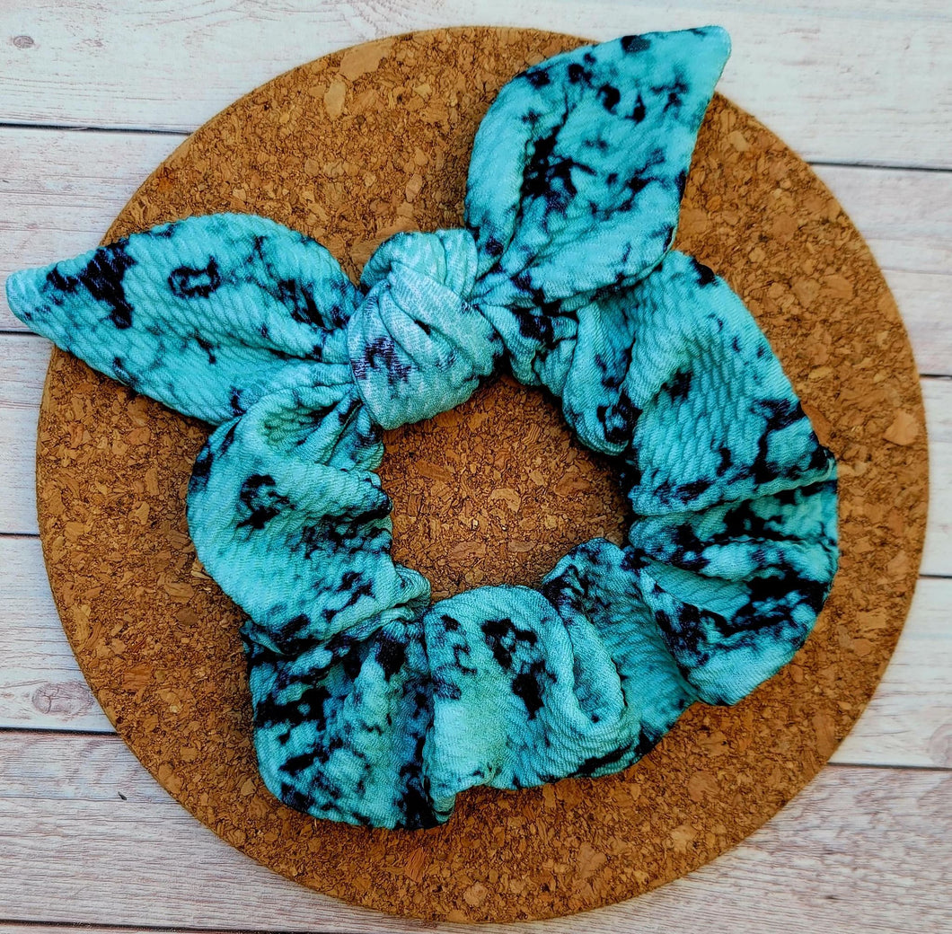 Turquoise Stone Bow Scrunchie