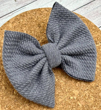 Load image into Gallery viewer, Sweater Weather Slate Grey Fabric Bow
