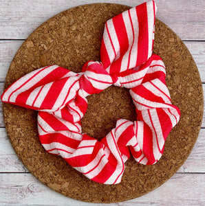 Candy Cane Bow Scrunchie