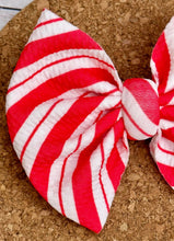 Load image into Gallery viewer, Candy Cane Fabric Bow
