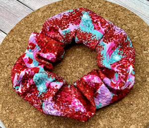 Valentine's Hearts Brushstrokes Scrunchie