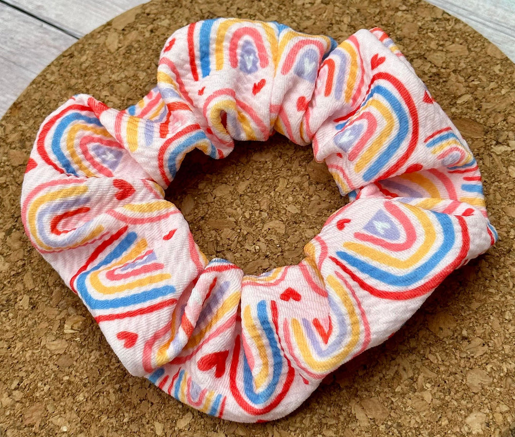 Rainbows and Hearts Scrunchie
