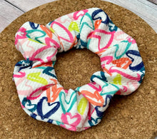 Load image into Gallery viewer, Multi Hearts Scrunchie
