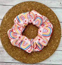 Load image into Gallery viewer, Rainbows and Hearts Scrunchie
