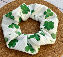 Load image into Gallery viewer, Watercolor Clovers Scrunchie
