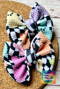 Bunny Checkered Piggies Fabric Bows