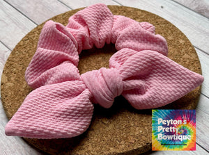 Light Pink Bow Scrunchie