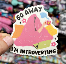 Load image into Gallery viewer, Go Away I&#39;m Introverting MATTE Vinyl Sticker
