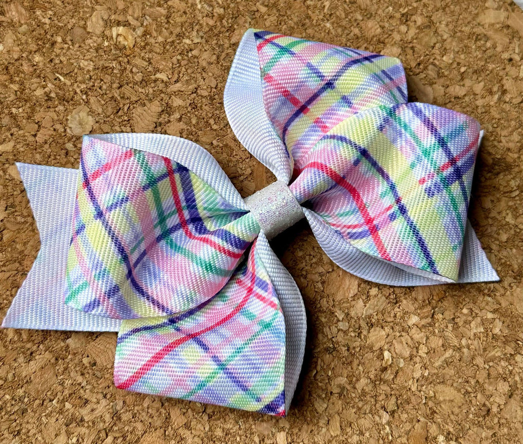 Easter Plaid Pattern Bow