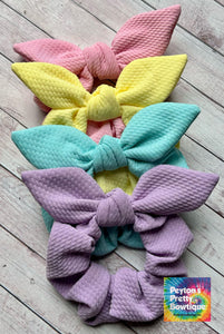 Light Turquoise Bow Scrunchie