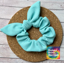 Load image into Gallery viewer, Light Turquoise Bow Scrunchie

